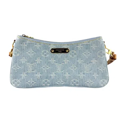 Pre-owned Louis Vuitton Blue Monogram Denim Pochette Shoulder Bag ()