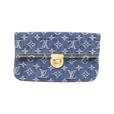 Pre-owned Louis Vuitton Blue Monogram Denim Pouch ()