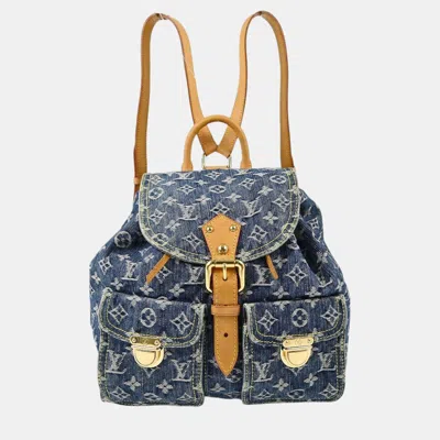 Pre-owned Louis Vuitton Blue Monogram Denim Sac A Dos Gm Backpack