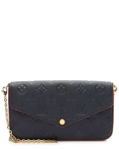 Pre-owned Louis Vuitton Blue Monogram Empreinte Felicie Pochette (authentic Pre-loved)