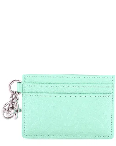 Pre-owned Louis Vuitton Blue Monogram Empreinte Leather Lv Charms Card Holder (authentic  Pre-loved)