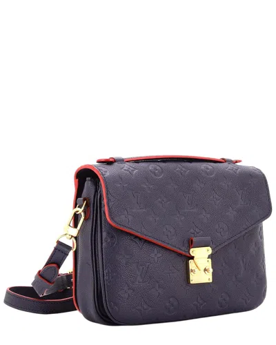 Pre-owned Louis Vuitton Blue Monogram Empreinte Leather Pochette Metis