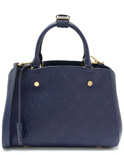 Pre-owned Louis Vuitton Blue Monogram Empreinte Montaigne Bb (authentic Pre-loved)