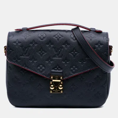 Pre-owned Louis Vuitton Blue Monogram Empreinte Pochette Metis