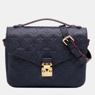 Pre-owned Louis Vuitton Blue Monogram Empreinte Pochette Metis