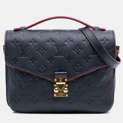 Pre-owned Louis Vuitton Blue Monogram Empreinte Pochette Metis