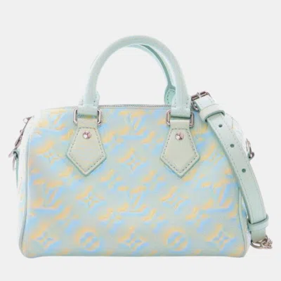 Pre-owned Louis Vuitton Blue Monogram Empreinte Summer Stardust Speedy Bandouliere 20