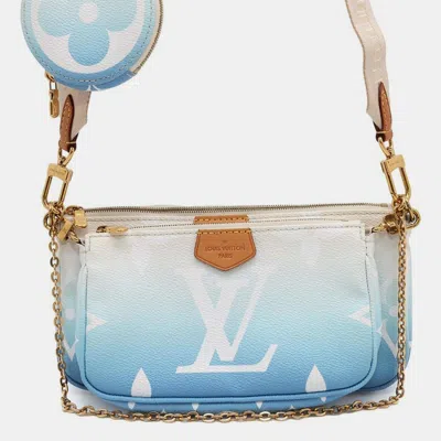 Pre-owned Louis Vuitton Blue Monogram Giant By The Pool Collection Multi Pochette Accessoires Bag