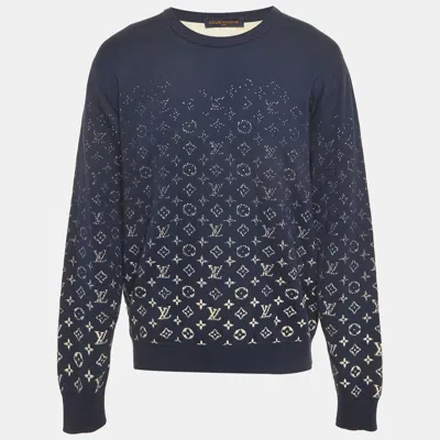 Pre-owned Louis Vuitton Blue Monogram Gradient Cotton Sweatshirt Xl