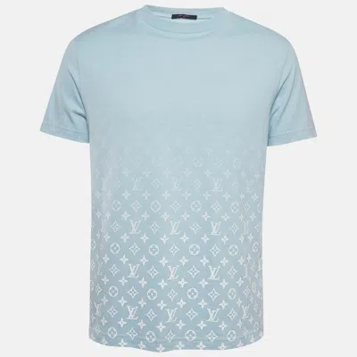 Pre-owned Louis Vuitton Blue Monogram Gradient Cotton T-shirt