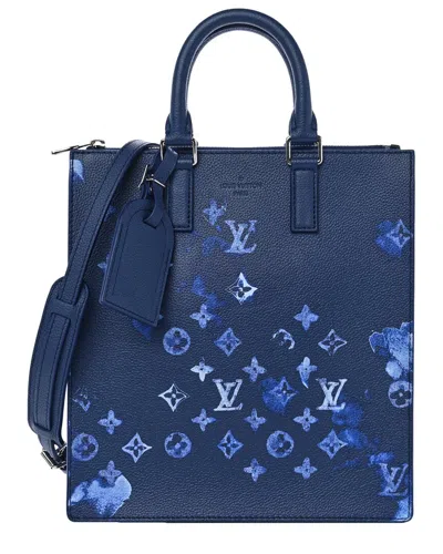 Pre-owned Louis Vuitton Blue Monogram Ink Water Colour Leather Sac Plat Zippy (authentic  Pre-loved)