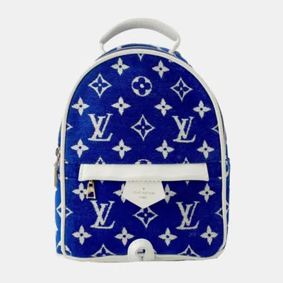 Pre-owned Louis Vuitton Blue Monogram Jacquard Velvet Mini Palm Springs