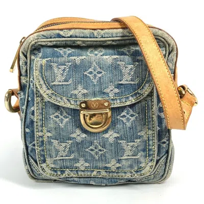 Pre-owned Louis Vuitton Blue Monogram Monogram Denim Pochette Shoulder Bag ()
