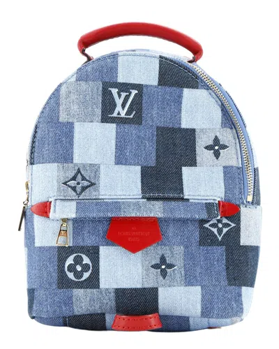 Pre-owned Louis Vuitton Blue Monogram Patchwork Denim Canvas Ltd. Ed. Denim Patchwork  Palm Springs (authentic