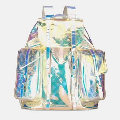 Pre-owned Louis Vuitton Blue Monogram Prism Christopher Gm Backpack