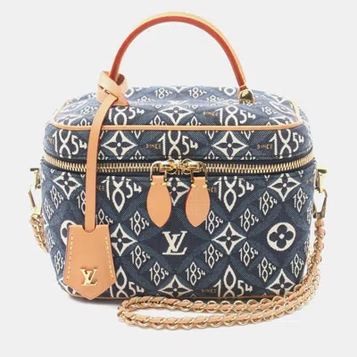 Pre-owned Louis Vuitton Blue Monogram Since 1854 Vanity Case Pm