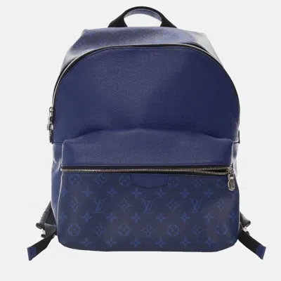 Pre-owned Louis Vuitton Blue Monogram Taigarama Discovery Backpack
