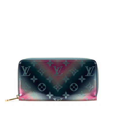 Pre-owned Louis Vuitton Blue Multi-color Pink Patent Leather Long Wallet (bi-fold) ()