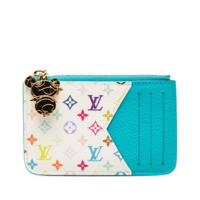 Pre-owned Louis Vuitton Blue Multi-color Pvc Leather Coin Purse/coin Case ()