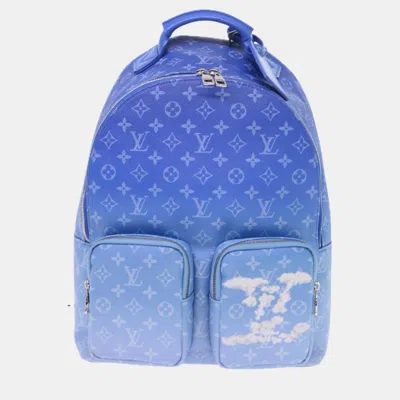 Pre-owned Louis Vuitton Blue Multipocket Backpack Limited Edition Monogram Clouds Backpack Bag