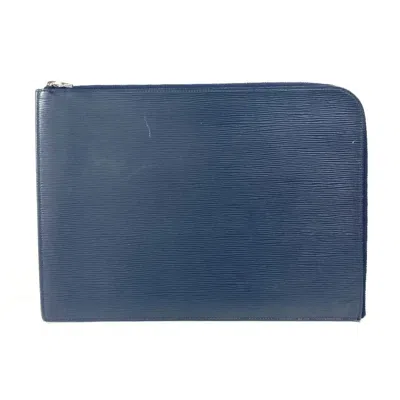 Pre-owned Louis Vuitton Blue Navy Blue Epi Leather Clutch Bag Pochette Pouch ()