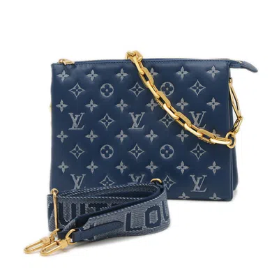 Pre-owned Louis Vuitton Blue Navy Leather Shoulder Bag ()