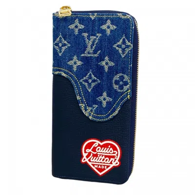 Pre-owned Louis Vuitton Blue Navy Long Wallet (bi-fold) () In Multi
