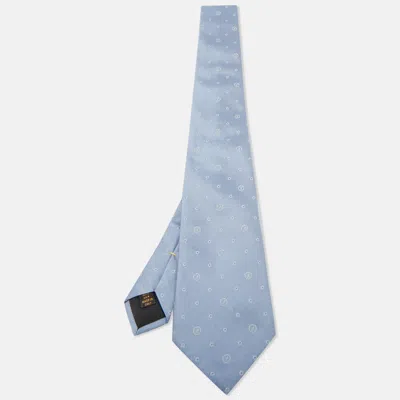 Pre-owned Louis Vuitton Blue Patterned Traditional Tie