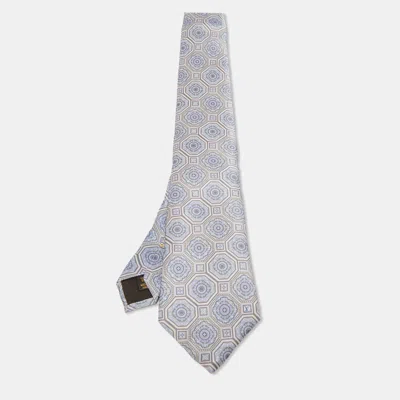 Pre-owned Louis Vuitton Blue Print Silk Tie