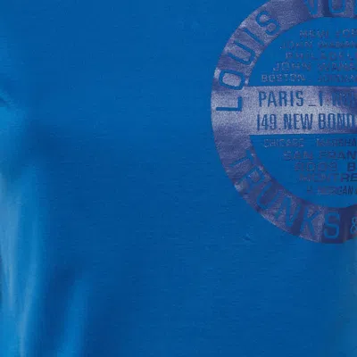 Pre-owned Louis Vuitton Blue Printed Jersey T-shirt S