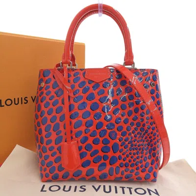 Pre-owned Louis Vuitton Blue Red Color Vernis Leather Tote Bag ()