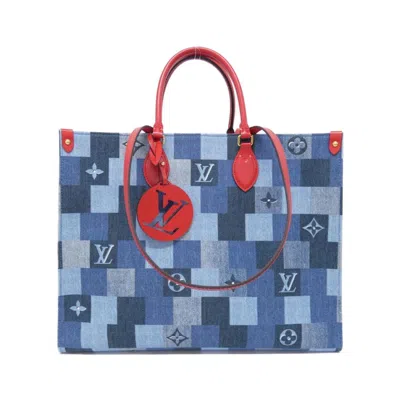 Pre-owned Louis Vuitton Blue Rouge Denim Handbag ()