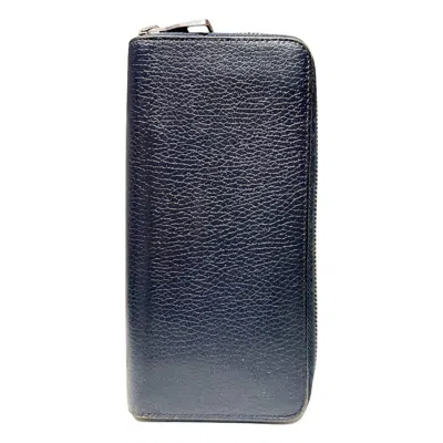 Pre-owned Louis Vuitton Blue Taiga Leather Leather Long Wallet (bi-fold) ()