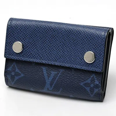 Pre-owned Louis Vuitton Blue Taigarama Wallet (tri-fold) ()