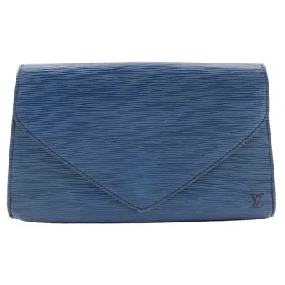 Pre-owned Louis Vuitton Blue Toledo Blue Epi Leather Clutch Bag ()