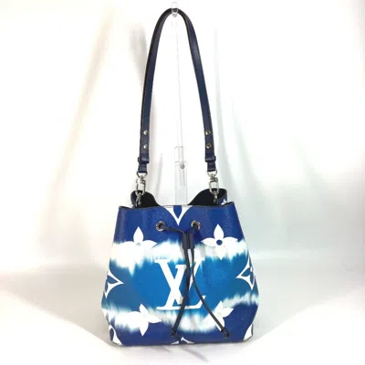 Pre-owned Louis Vuitton Blue White Leather Shoulder Bag ()