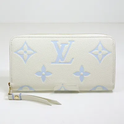 Pre-owned Louis Vuitton Blue White Monogram Empreinte Leather Long Wallet (bi-fold) ()
