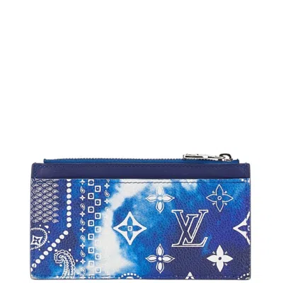 Pre-owned Louis Vuitton Blue White Pvc Leather Coin Purse/coin Case () In Multi