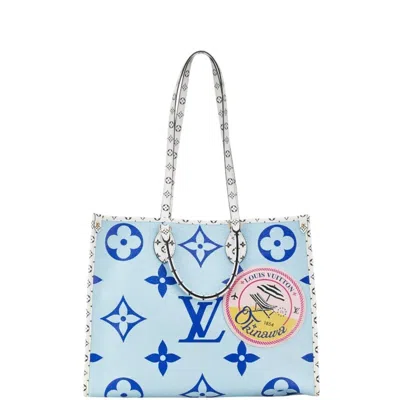 Pre-owned Louis Vuitton Blue White Pvc Tote Bag () In Blue, White