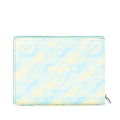 Pre-owned Louis Vuitton Blue Yellow Leather Wallet (bi-fold) () In Multi