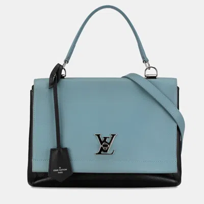 Pre-owned Louis Vuitton Blue/black Leather Lockme Ii