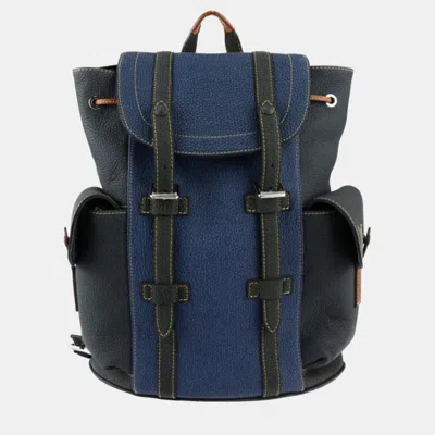 Pre-owned Louis Vuitton Blue/black Monogram Christopher Backpack