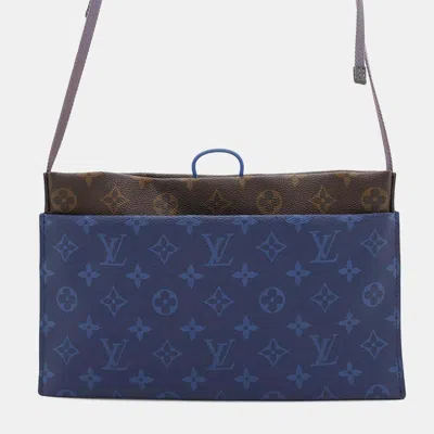 Pre-owned Louis Vuitton Blue/brown Monogram Pacific Split Sacoche Shoulder Bag