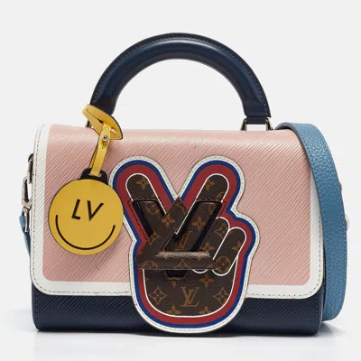 Pre-owned Louis Vuitton Blue/multicolor Epi Leather Peace Love Twist Mm Top Handle Bag