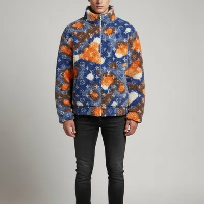 Pre-owned Louis Vuitton Blue/orange Camo Monogram Fleece Blouson Xxl