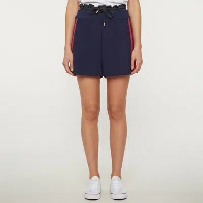 Pre-owned Louis Vuitton Blue/pink Contrast Side Knit Ruffled Waist Shorts M