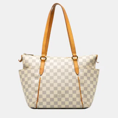 Pre-owned Louis Vuitton Blue/white Damier Azur Totally Pm