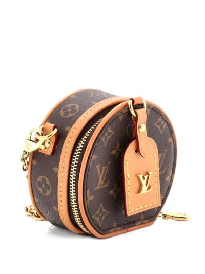 Pre-owned Louis Vuitton Boite Chapeau Necklace Bag Monogram Canvas Crossbody Bag In Brown