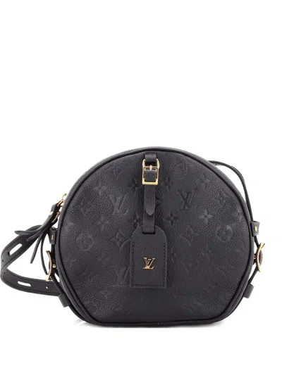 Pre-owned Louis Vuitton Boite Chapeau Souple Bag Monogram Empreinte Leather Mm Crossbody Bag In Black