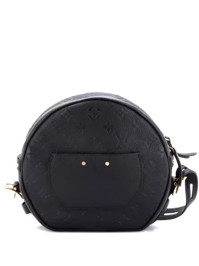 Pre-owned Louis Vuitton Boite Chapeau Souple Bag Monogram Empreinte Leather Mm Crossbody Bag In Black